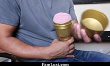 I’m overwhelmed as my stepsister shows me fleshlight tricks with her petite frame.