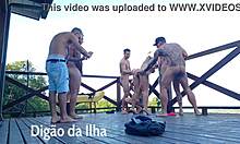 curvy redheads enjoy outdoor balcony views