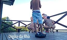 curvy redheads enjoy outdoor balcony views