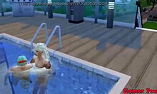 Madara helps friend by fucking her ass hard at the pool!