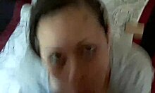 Sexy latina brunette slaps and sucks cock intensely.