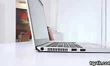 Erotic teen gives pov blowjob. Then her pussy gets poked softly.