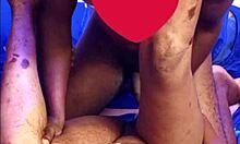 Mature woman takes big black cock in tight missionary at home