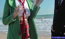 Mature Skank in Stockings Picks Up and Wanks Geriatric Cock