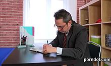 Hardcore sex with her young tutor who seduced her