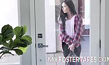 my foster tapes: brunette milf rides and kisses in family arrangement