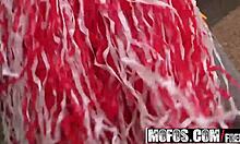 Jenna Rose fucks pussy with pom poms on the beach!