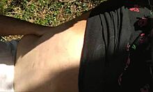 Trailer surprise in the woods turns into a wild blowjob group session. Everyone got cum on small tits.