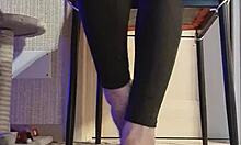 British Slut Fingers Herself In Shower With Shoes On