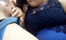 stepfather gives deep blowjob to stepdaughter who gets hot at home