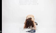 Mature woman strips panties for doggystyle pose, ready?