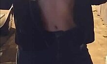 Hot latina teen exposes big tits on street instagram live