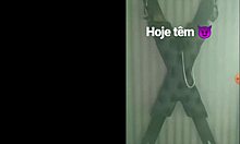 Hot latina teen exposes big tits on street instagram live