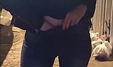 Hot latina teen exposes big tits on street instagram live