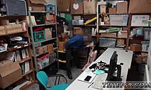 Police catch emo teen suspect red-handed in shop. Transfer by store associate follows.