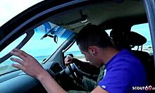 Spanish girl picked up for rough fuck and cumshot on way home.