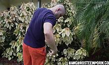 hot young brunette toys with hose before fun