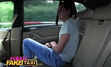 Blonde cabbie milf seduced a young 18+ stud for backseat banging.