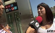 wet t-shirt contest turns into spicy outdoor fun with brunette