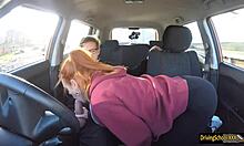 Redhead Ella Hughes Swallows Hot Cumload Outdoors