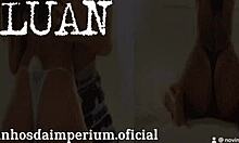 Kikando in mini skirt, no panties, rocking heels on a huge stud