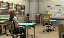 teacher teaches student in classroom setting