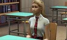 teacher teaches student in classroom setting