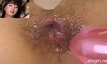 sweet japanese girl's tight ass worked by vibrator