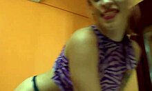 Tattooed redheaded teen throats big cock