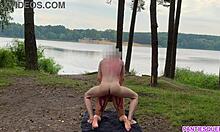 Hardcore Riding By Naked Blonde Outside In Public With Cum Shot Load On Tits