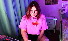 Moaning cutie uses vibrator on webcam