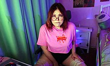 Moaning cutie uses vibrator on webcam