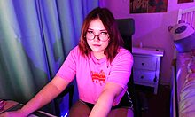 Moaning cutie uses vibrator on webcam