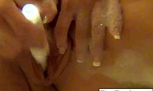 Yo, watch cute Elsa rubbing herself in a steamy bubble bath!