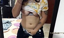 Skinny Amateur Masturbates In Front Of Mirror At Home