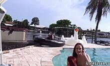 pretty teen shares dildo fun with cronys in pov group play