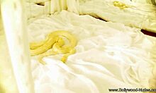 Mature brunette solo milf lays back naked enjoying her body