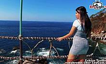 Spanish Latina teen gets rough anal from German tourist outdoors