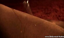 Mature brunette solo milf lays back naked enjoying her body