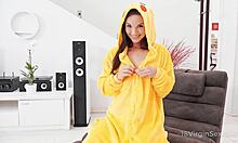 Virgin Teen In Pikachu Costume Gets Doggystyle Sex And Blowjob.