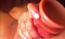 Solo amateur Max Ryan masturbates with a monster dragon dildo, achieving orgasm and squirting