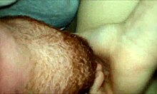 Ginger guy licks wet pussy closeup