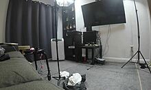 Scarlett Johnson gives an amazing footjob in POV!