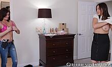 Two teen 18+ lesbian policewomen lick pussy and scissor intensely.