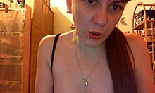 Italian milf teases in stockings for wet climaxes