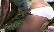 Conversational-Emoji Wearing my cheerleader micro skirt just for you, babe! 😘