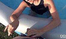 super hot french teen anna siline contrasts glamour with raw dick sucking