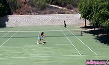 seth gamble fucks adriana chechik in blowjob scene