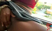 Ebony Stone Gets Oily and Creamy in Public Outdoor Fun