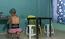 My Perverted Stepson Spies While I Clean! He Pounds Me Hard and Husband Catches Us!